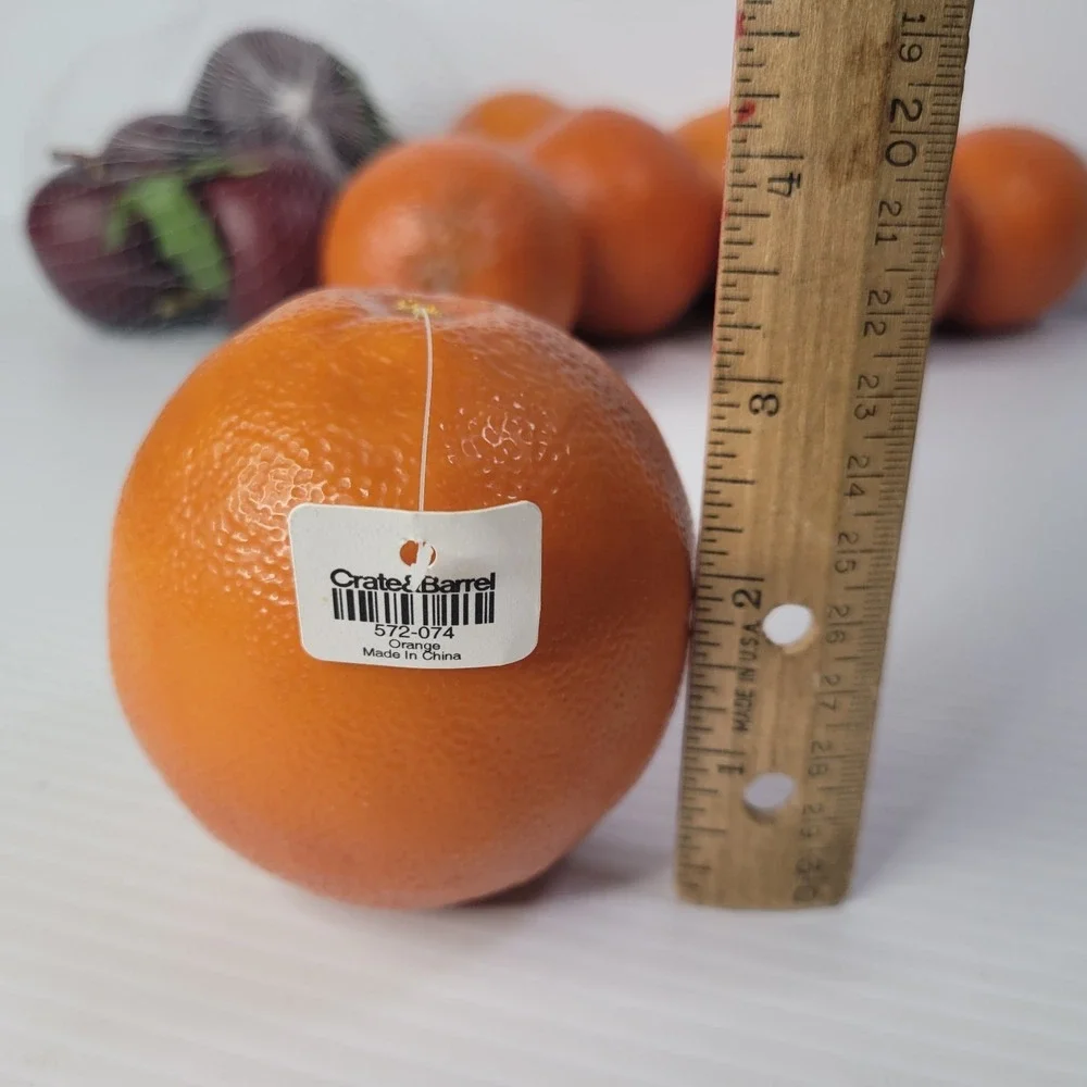 Pottery Barn Crate & Barrel Fake Fruit Oranges Plums & Tomatoes NEW Old Stock